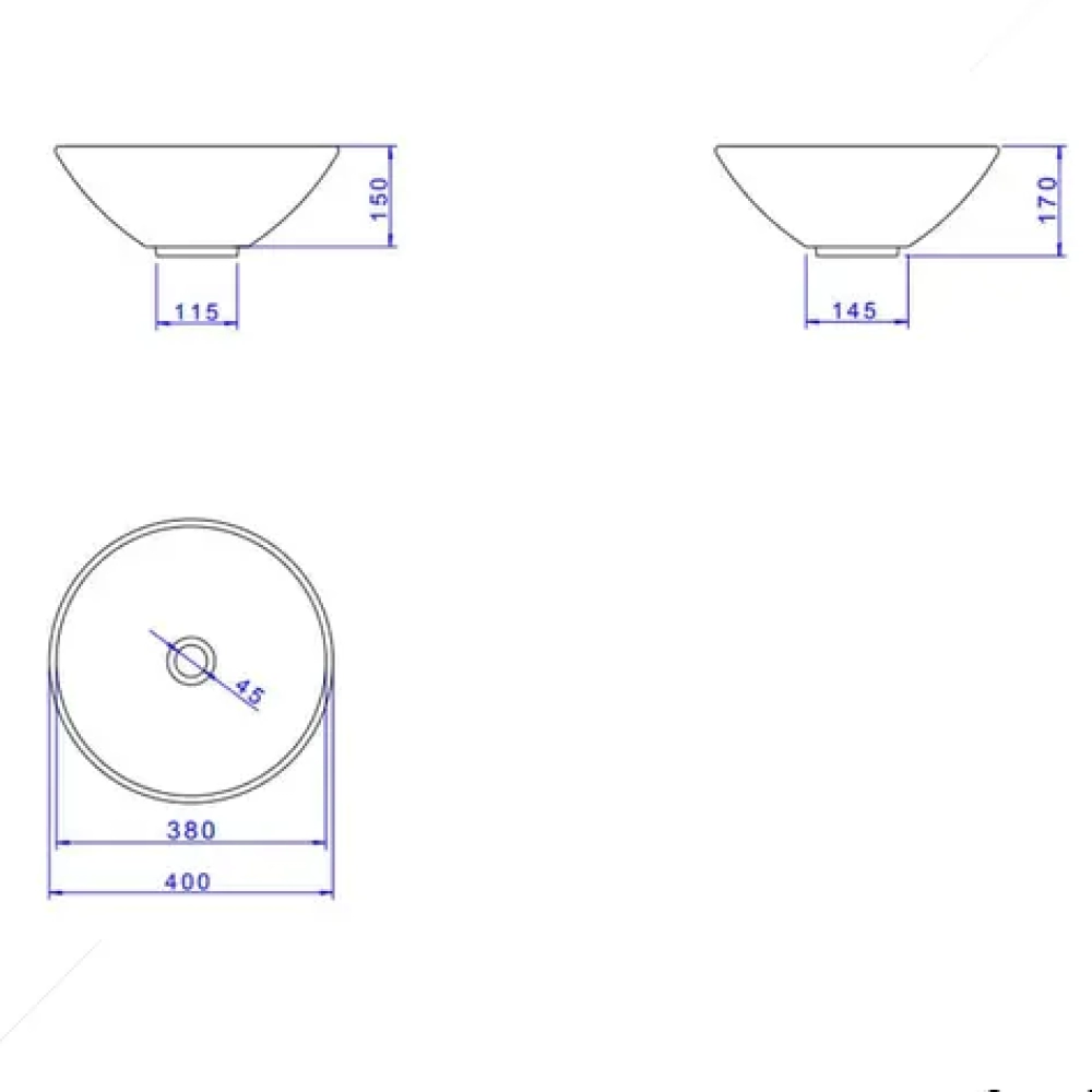 Cuba Apoio Redonda Deca L.55.17 400mm Branco Gelo